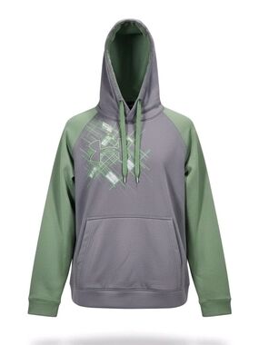 Under Armour Men's Gray & Green Pullover Hoodie Size Medium